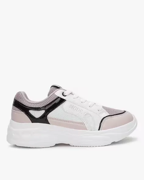 Colourblock Lace-Up Sports Shoes