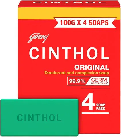 Cinthol Original Bath Soap 99.9% Germ Protection, 100G (Pack Of 4) Acne Prevention