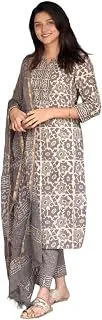 KLOSIAWomen's Printed Straight Kurta and Pant with Dupatta Set