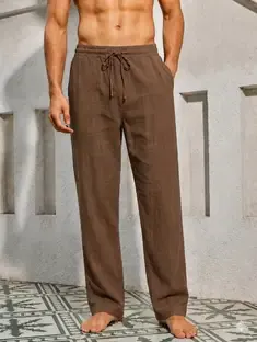 THE DRY STATE Relaxed Men Brown Trousers