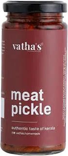 Vathas Kerala Style 100% Boneless Meat Pickle – Authentic Homemade Pickle, Spicy & Tangy Non-Veg Kerala Achar, Ready-to-Eat Traditional Achar in Premium Glass Jar – 225g