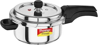 Prestige 3 Litre Stainless Steel Deluxe Alpha Svachh Outer Lid Pressure Cooker | 10Y Warranty | Deep Lid for Spillage Control | TRIPLY Base | Gasket Release System | Gas & Induction Compatible | ISI