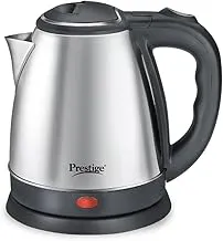 Prestige 1.5L PKOSS Stainless Steel Electric Kettle | 1350 Watts| Elegant Design | Cool-touch Handle and Lid | Automatic Cut-Off and Single-Touch Lid Locking | Black | 1Y Warranty | ISI Certified