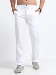 GLOBAL NOMAD Straight Fit Men White Trousers