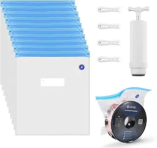 Serplex® 10Pcs for 3D Printer Filament Storage Bags with Manual Air Pump & 4 Sealing Clips 30x34cm Reusable Vacuum Storage Bag for PLA ABS PETG Filaments Anti-Moisture Vacuum Filament Storage Bag