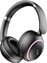 boAtRockerz 480, RGB LEDs,6 Light Modes, 40mm Drivers,Beast Mode, 60H Battery, ENx Tech, Stream Ad Free Music via App Support, Bluetooth Headphones, Wireless Over Ear Headphone with Mic (Black Sabre)