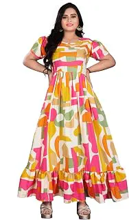 GenericStylish Floral Printed Long Gown for Women | Anarkali Ethnic Maxi Dresses