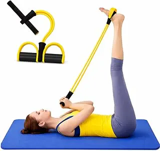 RENRANRING Yoga Pedal Puller Resistance Band-4 Pull Reducer Tummy Training Foot Pedal Exercise Fitness Band, Body Building Stretching Band Men and Women