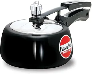 Hawkins 1.5 Litre Contura Black Pressure Cooker, Hard Anodised Inner Lid Cooker, Baby Cooker, Black(CB15)