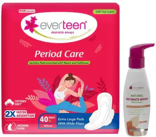 everteen Period Care XL Soft 40 Pads and Yogurt Intimate Wash 105ml