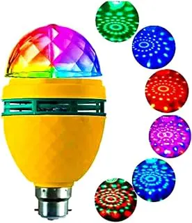 360° Rotating LED Crystal Bulb | Magic Disco Light for Party, DJ, Stage, Home & Diwali Decoration | Colorful LED Rotating Lamp (Pack of 1) LED