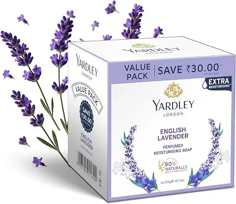 Yardley London English Lavender Luxury Soap, 100 G, Pack of 3 Cleansing