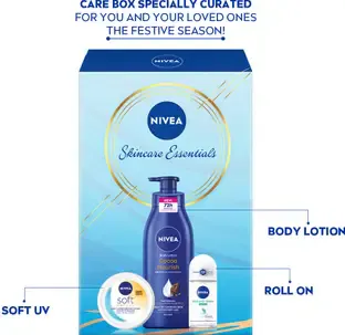 NIVEA Combo with Moisturizer Body Lotion, Soft Face Cream with SPF, Deo Roll for Women