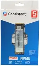 Consistent 256GB NVMe PCIe M.2 SSD 2280, 3D NAND with SLC Cache, Up to 2200MB/s, 5 Years Warranty