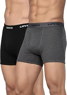 Levi's001 Classic Boxer Brief for Men | 100% Pure Cotton | Solid | Mid-Rise Men's Underwear | Anti-Roll Waistband | Durable Comfort with Extra Supportive Gusset | Functional Fly | Pack of 2