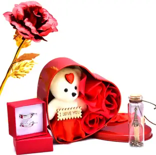 AKSHAJ GIFTS Artificial Flower, Soft Toy, Message Pills Gift Set