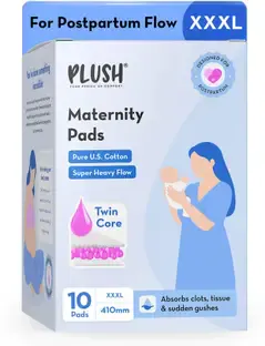 PLUSH Maternity Pads for Postpartum Bleeding | Pack Of 10 XXXL - 410 mm Sanitary Pad