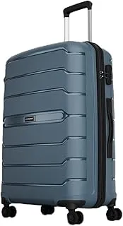 AristocratLiberty 8 Wheel Large Size(Check-in) Hard Case Trolley Bag, Lightweight Polypropylene Luggage, 78 CM, Combination Lock, Travel-Friendly, for Men & Women, 3-Yr Global Warranty, Spanish Blue