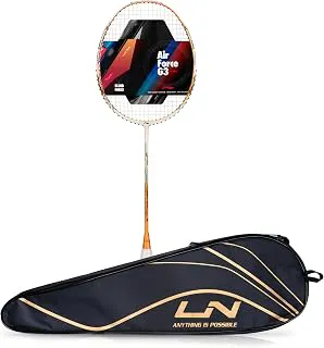 Li-Ning Air-Force G3 Carbon Fibre Badminton Racket for Adults | Premium Shuttle Racquet with Protective Full Cover | Expertly Strung for Maximum Power (White/Light Orange/Black)