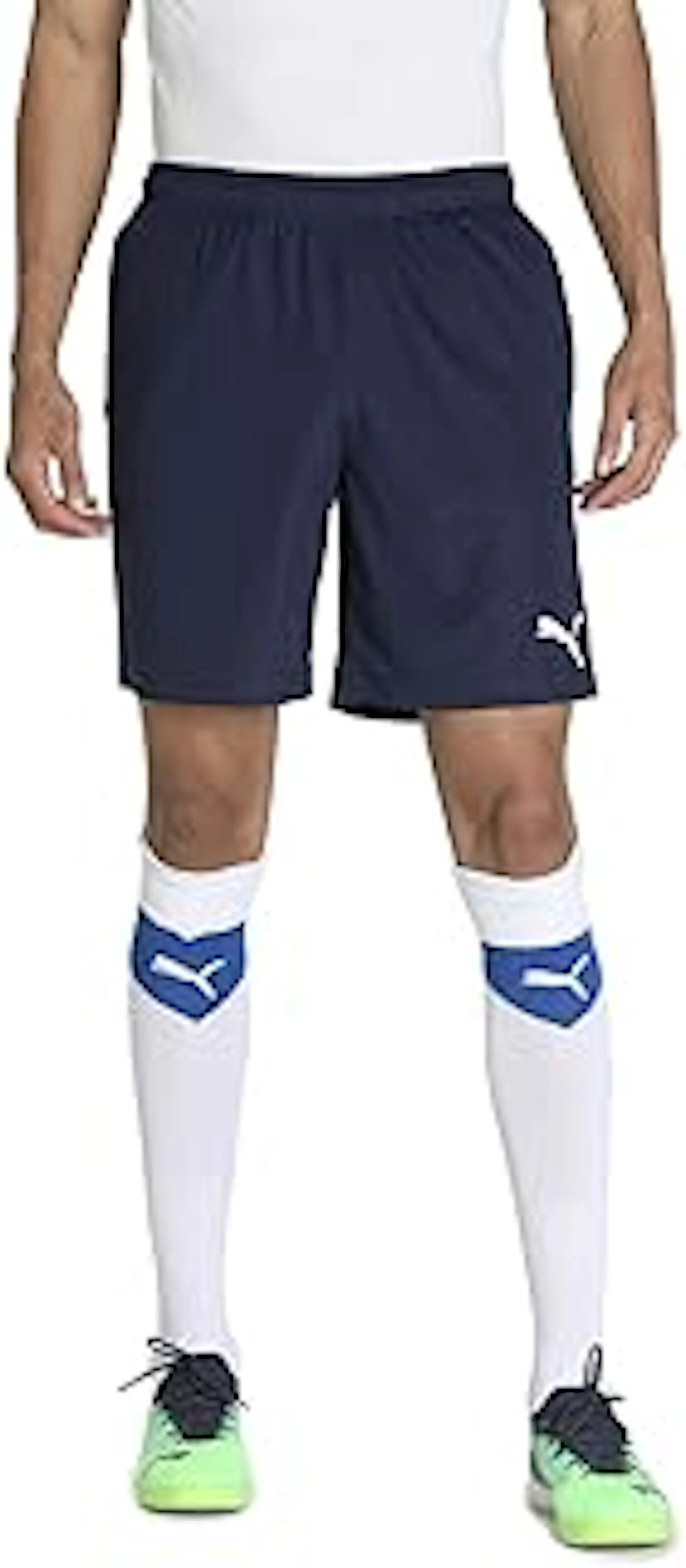 PUMAMens teamRISE Training Shorts, Peacoat-White, L (65733606)