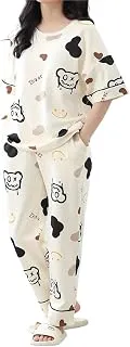 LOUIS LUXEWomens Korean Night Dress || Full Pyjama Set ||Korean Nightsuit || Women Nightwear ||Round Neck Full Sleeve Nightsuit || Loungewear || Everyday Nightdress (ND-10)
