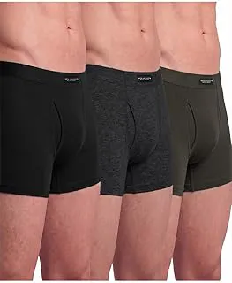 Van HeusenMen’s Cotton Boxer Briefs Pack of 3 | Long Trunk | No ride-up | Inner Elastic for superior comfort | Open front fly | Super Combed Cotton for softness | Moisture‑Wicking | Sweat Absorbant | All‑Day Fresh Technology | Long Lasting Colors |Soft Plush Waistband | Label‑Free Comfort | style 10031