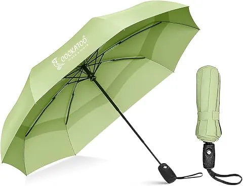 CockatooRain-Guard Automatic Umbrella With 8 Ribs, Material- Polyponee, Umbrella For Women & Men, With Auto Open-Close Button