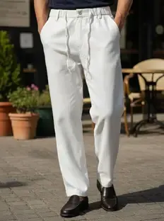INDICLUB Regular Fit Men White Trousers