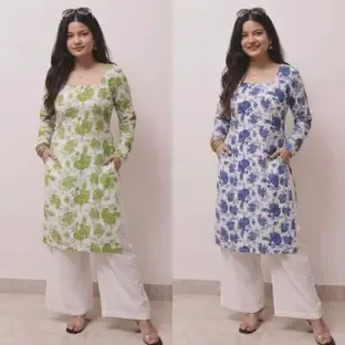 shyam club Women Printed Straight Kurta