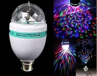 SEVAM 360 Degree Led Crystal Rotating Bulb Magic Disco Led Rotating Bulb Light Lamp For Party/Home/Diwali Decoration (Pack of 1) Multicolor, b22 LED