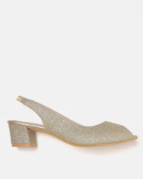 Peep-Toe Slingback Heeled Sandals
