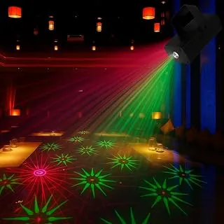 Mini RGB Laser Party Light Projector | 6 Dynamic Lighting Patterns | Sound-Activated DJ & Stage Light for Home, Weddings, Birthdays & Clubs