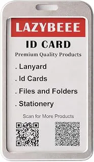 Aluminum ID Card Holder Vertical (Pack of 1) – Metal Badge Holder with Scratch Guard, Premium Silver Office ID Card Case
