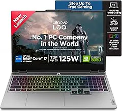 Lenovo LOQ, Intel Core i7 14th Gen-14700HX, RTX 5050-8GB, 16GB RAM, 1TB SSD, FHD, 83JE00U6IN, 15.6"/39.6cm, 144Hz, Windows 11, Office 2024, Grey, 2.4Kg, 3 Mon. Game Pass, 83JE00U6IN, AI Gaming Laptop