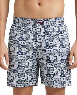 JockeyUS57 Men's Super Combed Mercerized Cotton Woven Printed Boxer Shorts with Side Pocket (Prints May Vary)