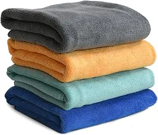 Yellow Weaves Super Soft Microfiber Hand Towels, Gym & Workout Towels 400 GSM, Multicolour 8, Set of 4