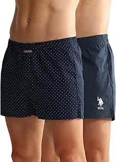 U.S. POLO ASSN.Mens OEX05 Mid Rise Solid Inner Boxers - Pack of 2