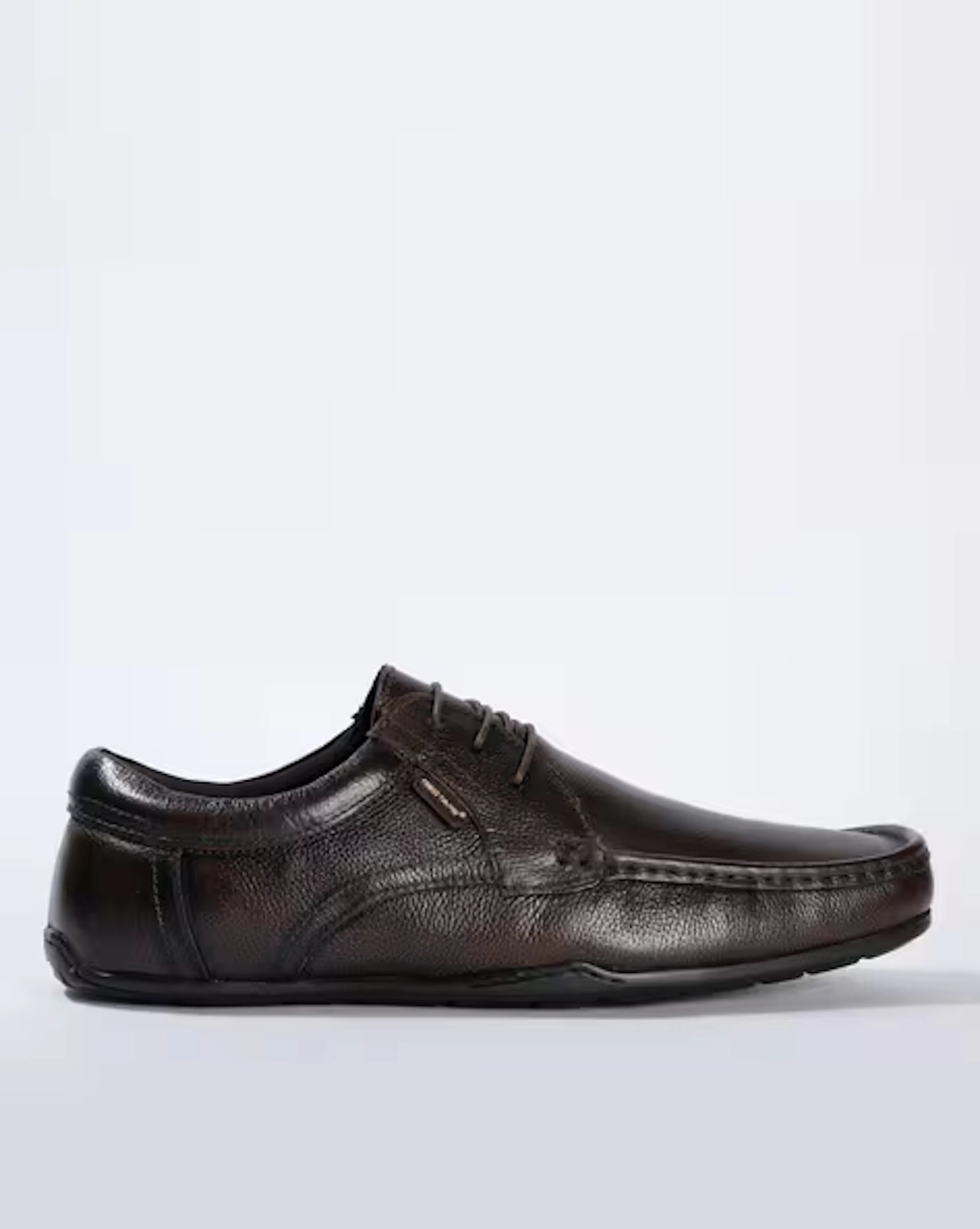 Textured Derby Shoes with Moc-Stitch Upper
