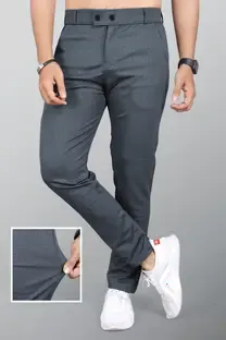 INDICLUB Relaxed Men Grey Trousers