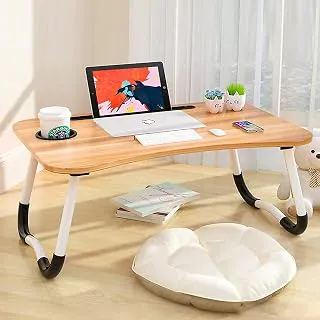 JEBISON Smart Standard Multi-Purpose Laptop Table With Dock Stand/Study Table/Bed Table/Foldable And Portable/Ergonomic & Rounded Edges/Non-Slip Legs/Engineered (Wood, 39.3 Cm, 59.9 Cm)