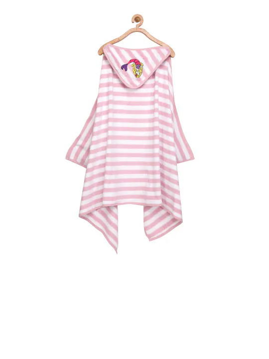 My Milestones Kids Pink & White Striped 380GSM Hooded Bath Towel Wrap