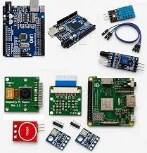 Rasberry Pi 3 A+, UNO R3 kit Temperature Humidity Sensor Module Hc -003, Gy BMP, 180 Pressore Sensor, IR infrored sencor, Touch sencor, UNO R3 DIP Clone Board, Camara Board