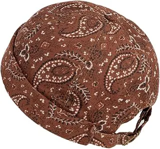 Brimless Hat Embroidery Adjustable chic for Worker Docker Sailor Brown