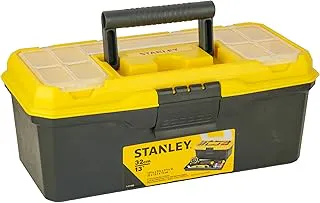 STANLEY1-71-948 13'' Organized Maestro Heavy-Duty Portable Plastic Essential Toolbox With Clear Top Lid & Removable Tray Compartment For Easy & Convenient Storage,1 Year Warranty,YELLOW,32x13.5x15 cm