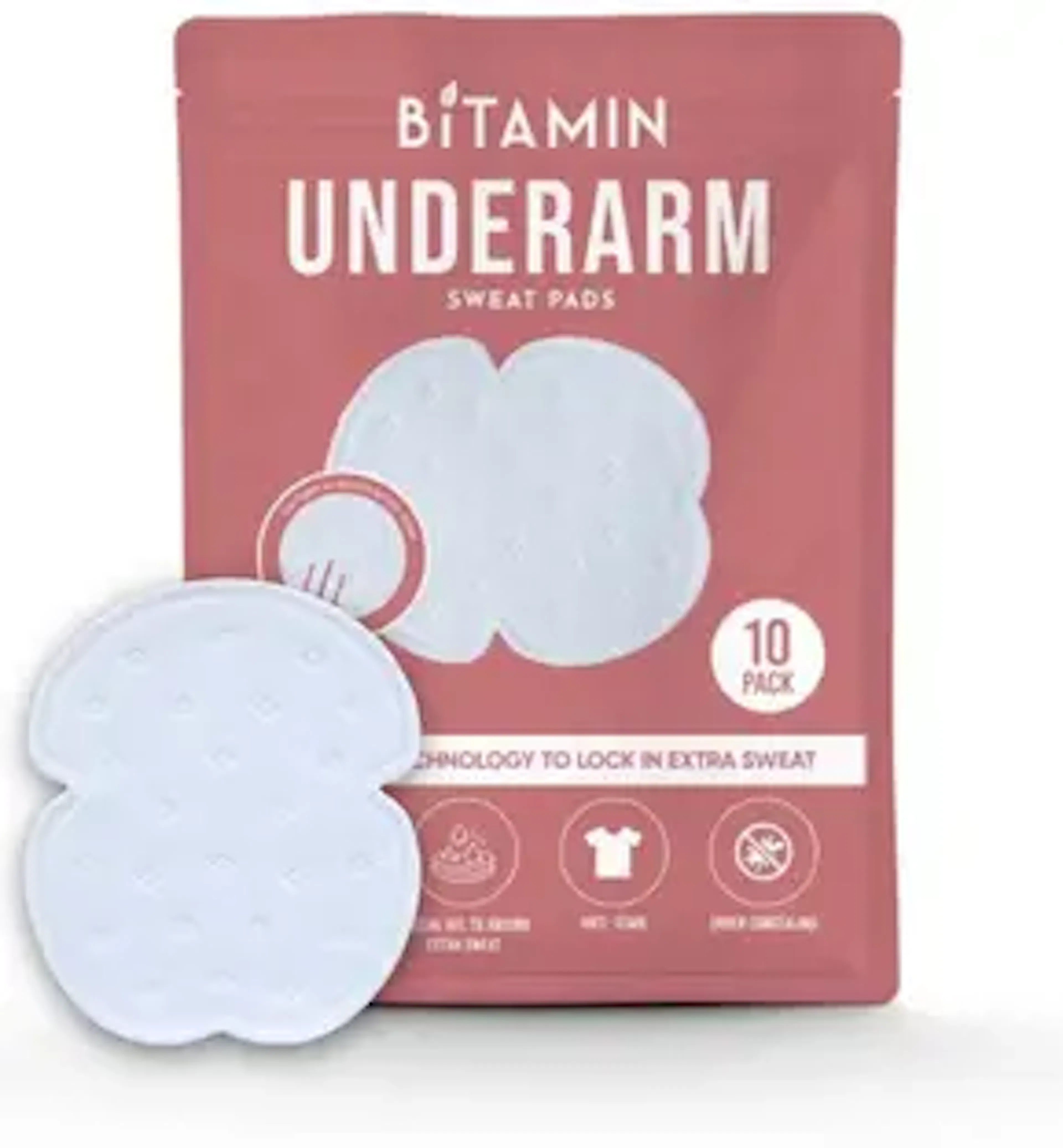 Bitamin Under Arm Sweat Pads (Pack of 10) Gel Technology for Men & Women Sweat Pads