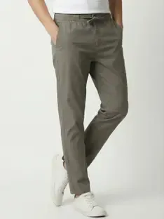 PROVOGUE Slim Fit Men Green Trousers