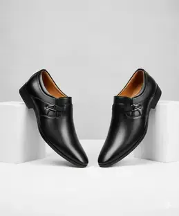 kickonus Men's Formal Dress Shoes Polished Leather Slip-On for Office & Party Slip On For Men