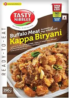 TASTY NIBBLES Ready to Eat Buffalo Meat Kappa BIRYANI 250GM Pouch| Kerala Special | Open Heat & Eat | Non-Vegetarian | No Added Preservatives | Japanese Retort Technology 250GM Pouch (Pack of 6)