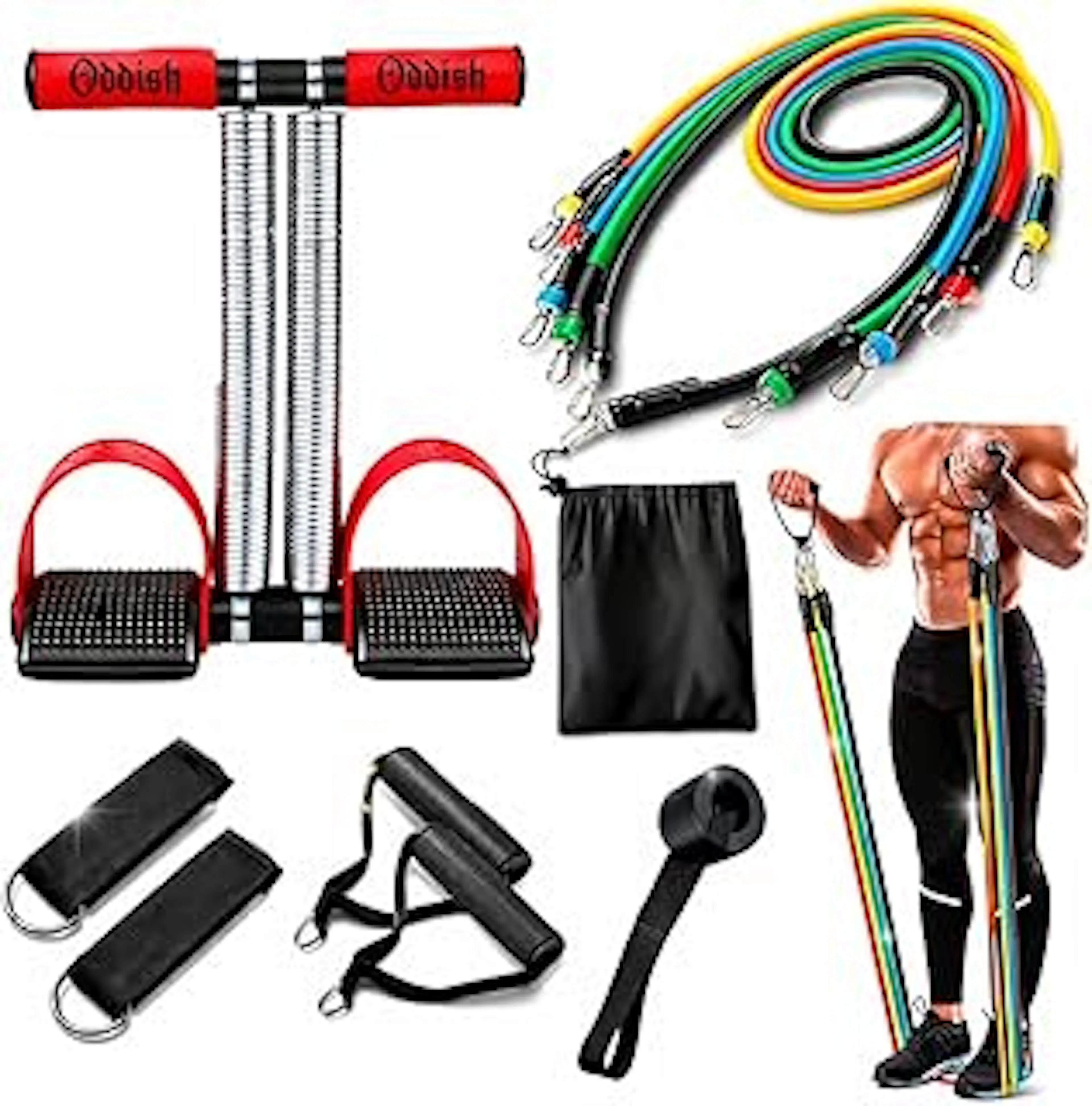 ODDISH; way to fitness Tummy Trimmer Double Spring, Ab Roller, 11 in one,Resistance Tube for Man & Women(Check The Image Carefully Before Buying)