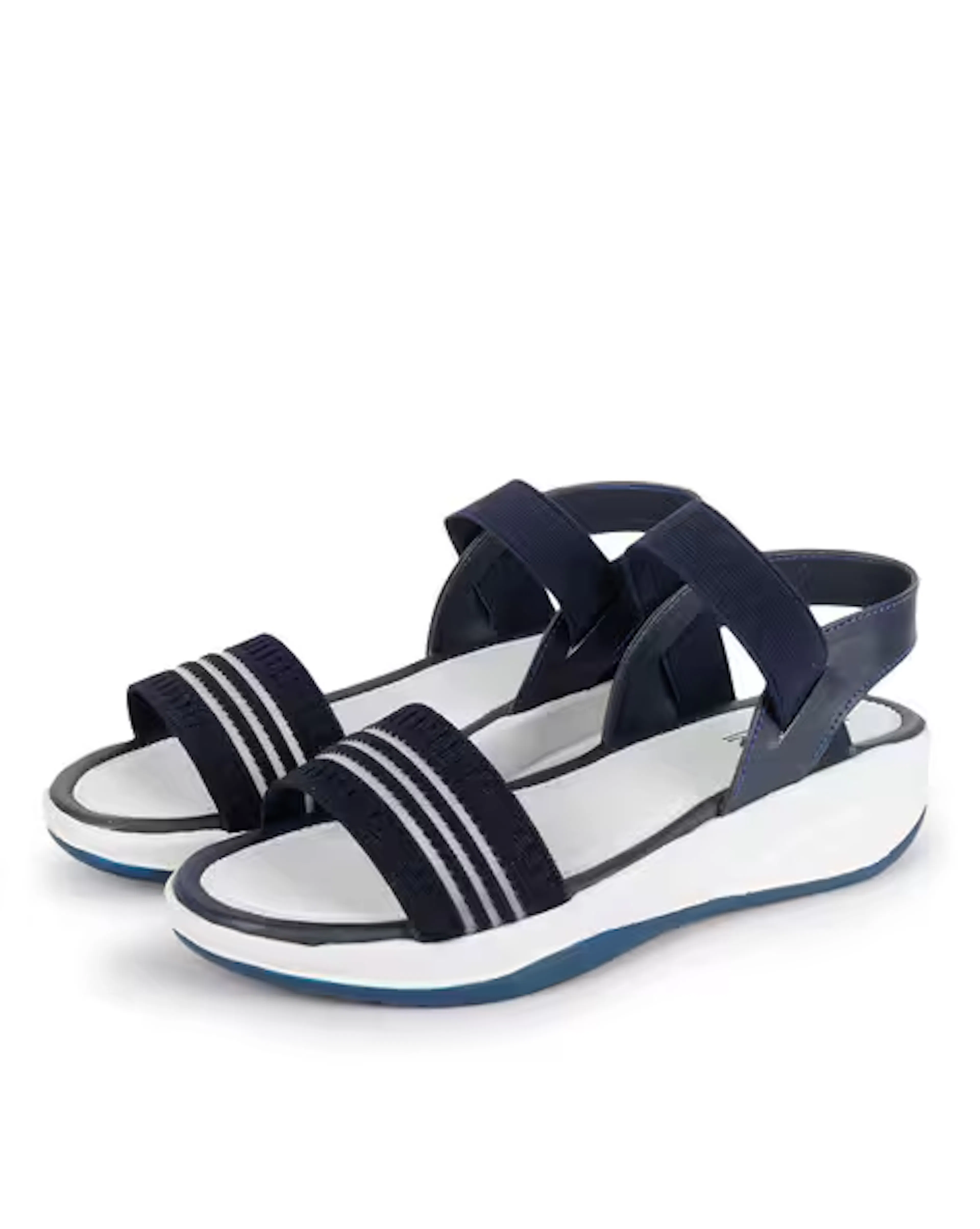 Sling-Back Sandals with Contrast Stripes